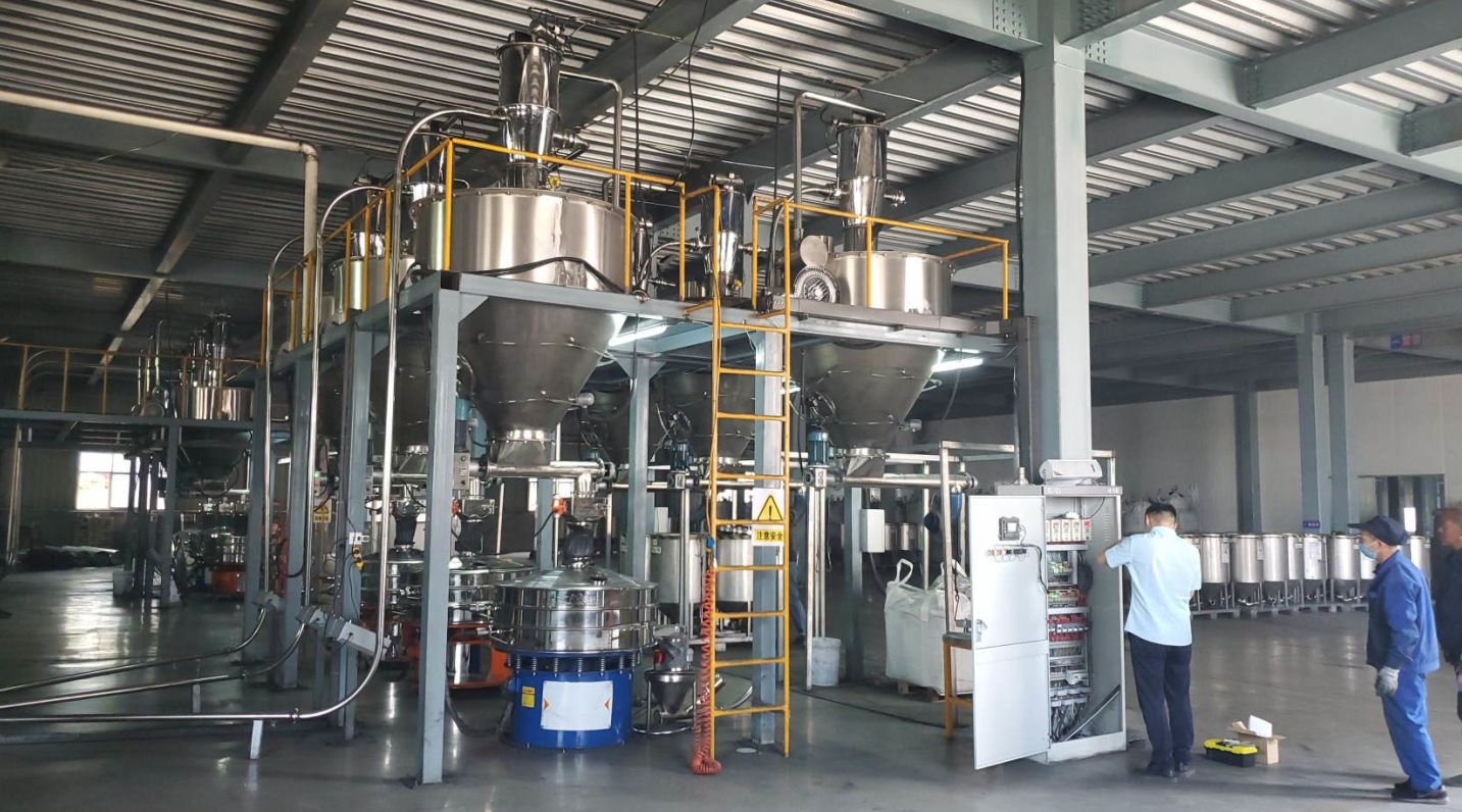 浙江客戶(hù)篩分、真空上料、無(wú)塵投料輸送生產(chǎn)線